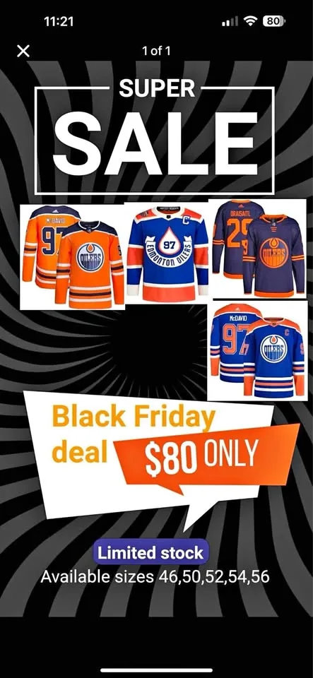 Edmonton oilers jerseys