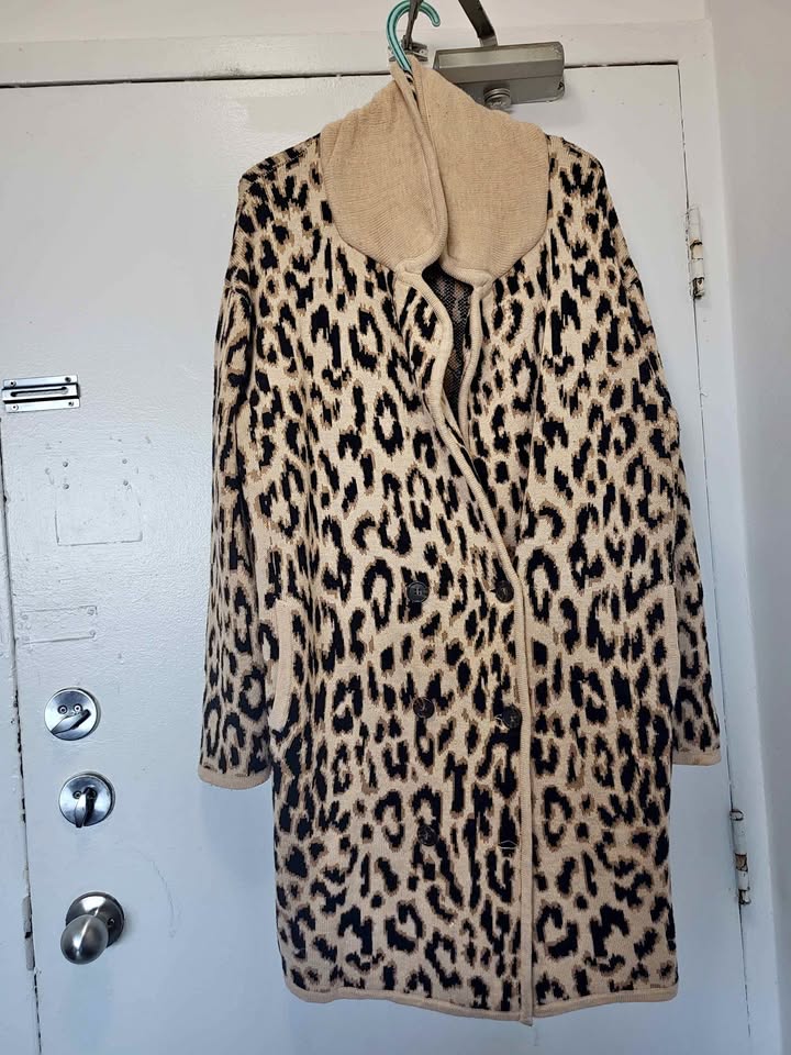 J. Crew Leopard Sweater Coat Cardigan - Women's M
