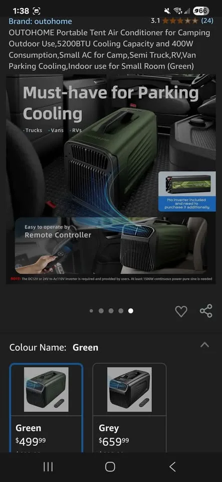 OUTOHOME Portable Tent Air Conditioner 5200BTU 400W image indicator(6)