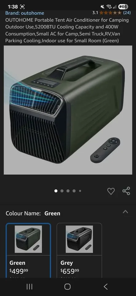 OUTOHOME Portable Tent Air Conditioner 5200BTU 400W image indicator(7)