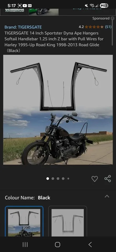 TIGERSGATE 14 Inch Sportster Handlebar image indicator(2)