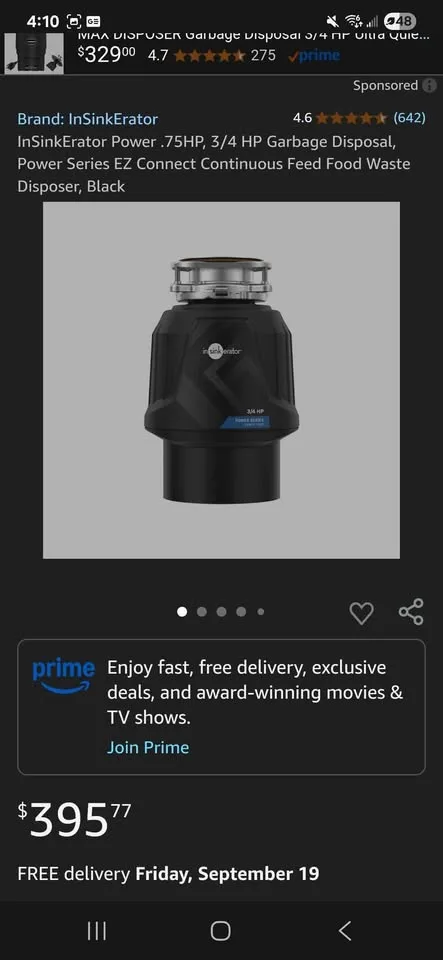 InSinkErator .75HP Garbage Disposal, Power Series image indicator(2)