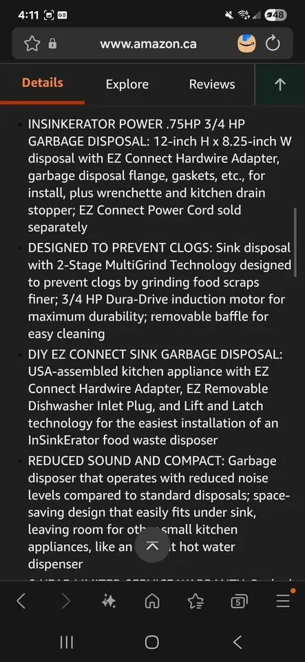 InSinkErator .75HP Garbage Disposal, Power Series image indicator(3)