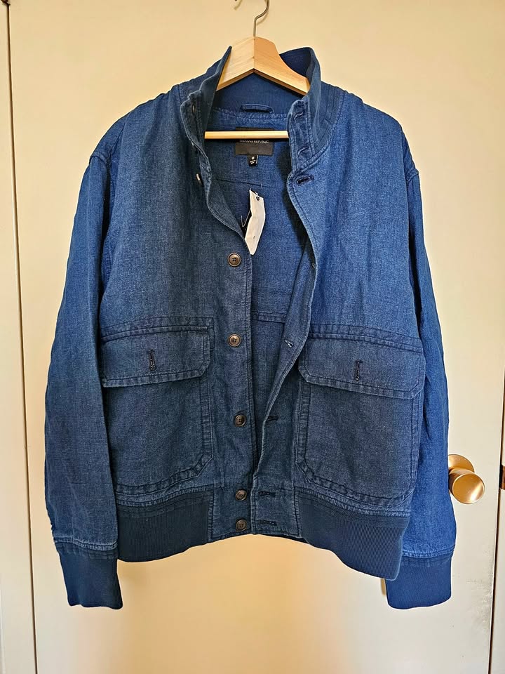 Denim Blue Bomber Jacket (M)