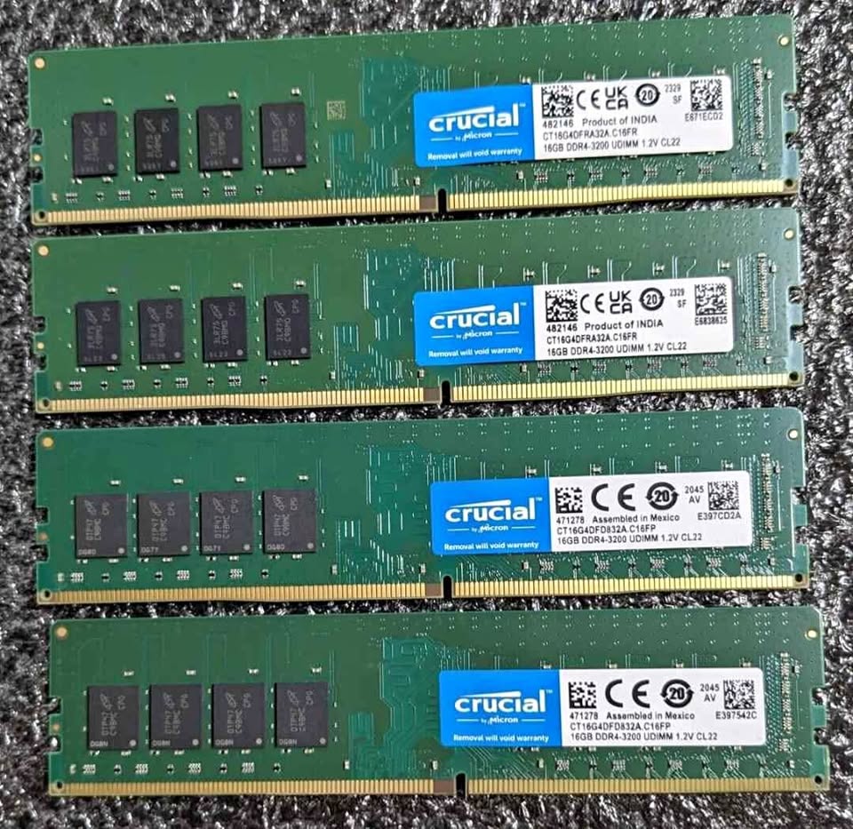 4 x 16gb DDR4 3200