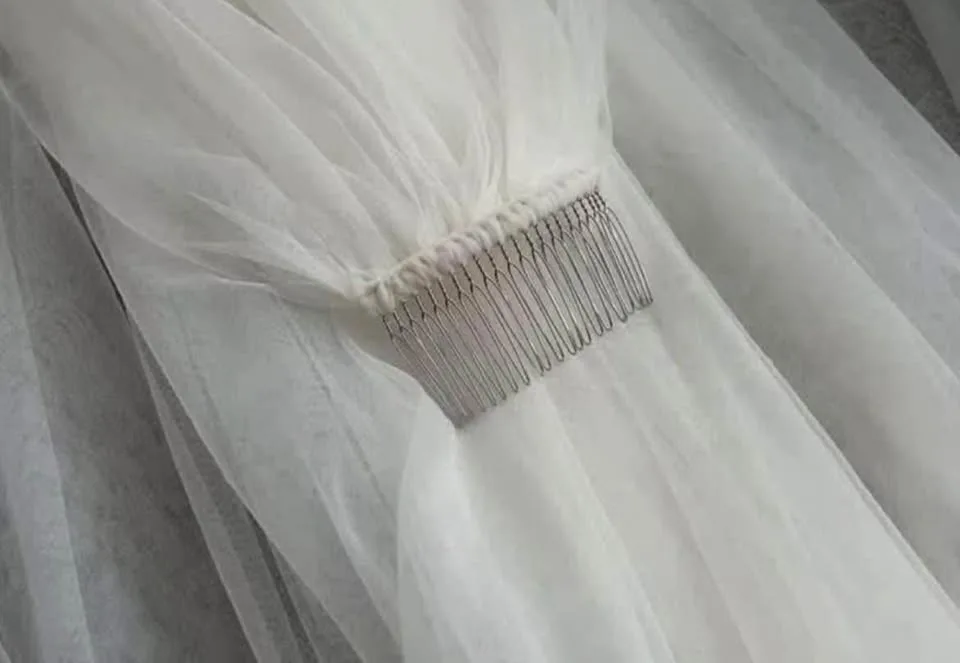 Cathedral Raw edge soft white veil image indicator(6)