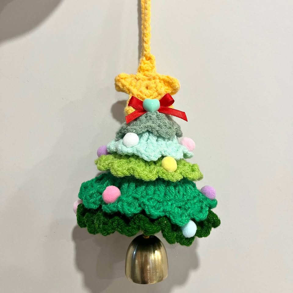 Christmas Crochet Tree Ornament with Bell