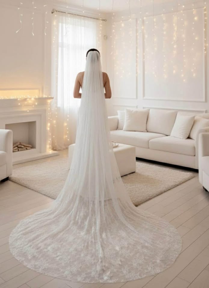 Cathedral All Lace soft white Veil