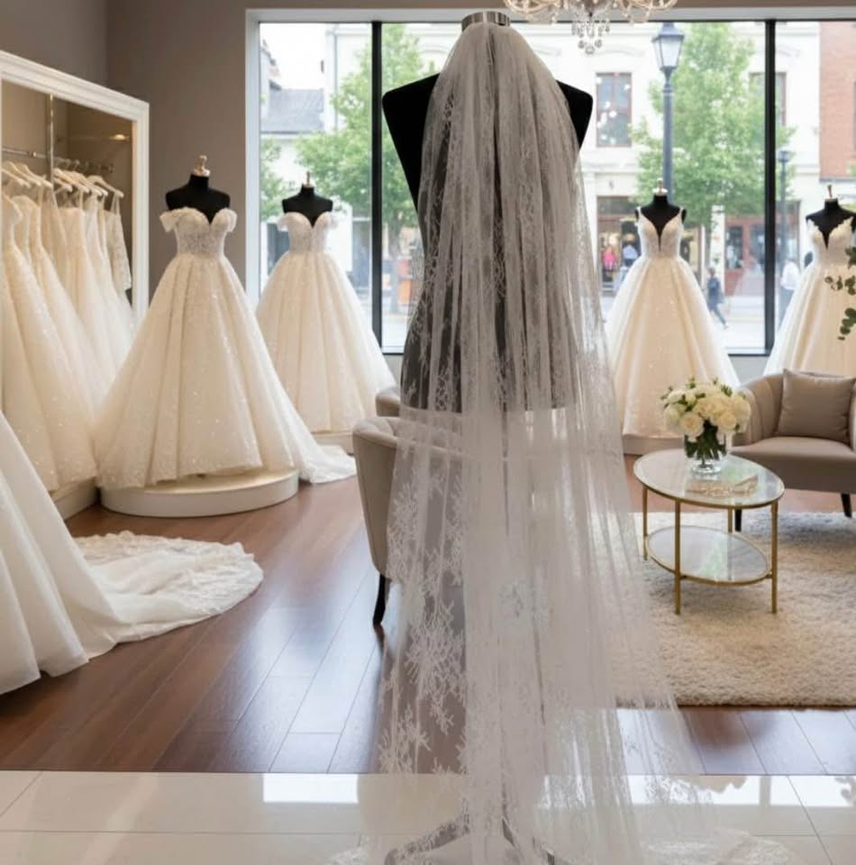 Cathedral All Lace soft white Veil - photo 2