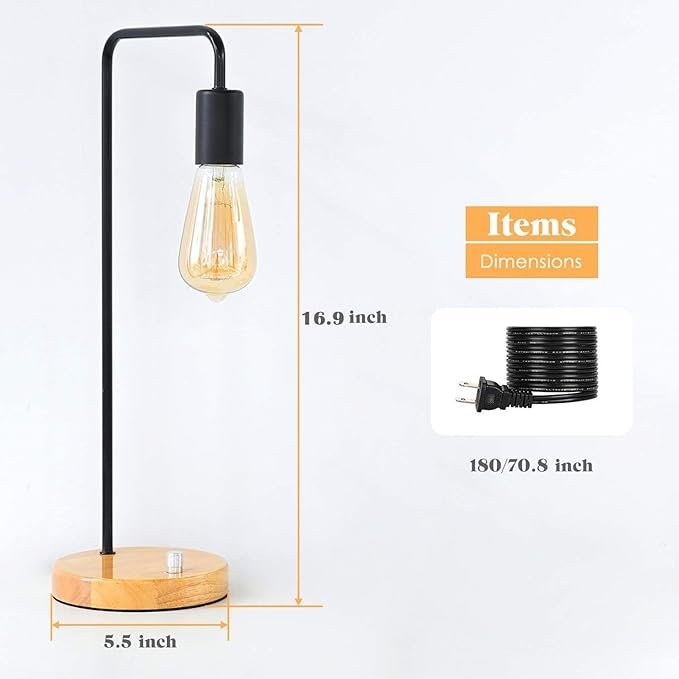 Industrial Dimmable Table Lamp – Modern Bedside Light - photo 2