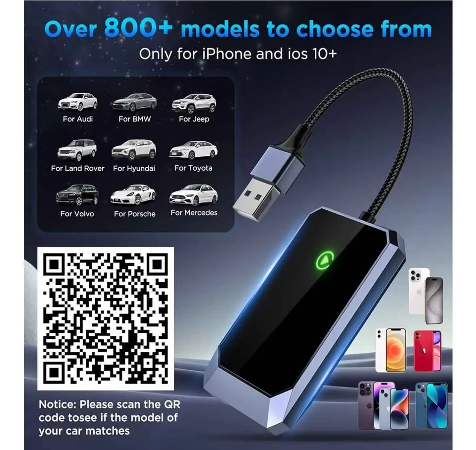 Wireless Carplay Adapter, Converts Wired to Wireless image indicator(3)