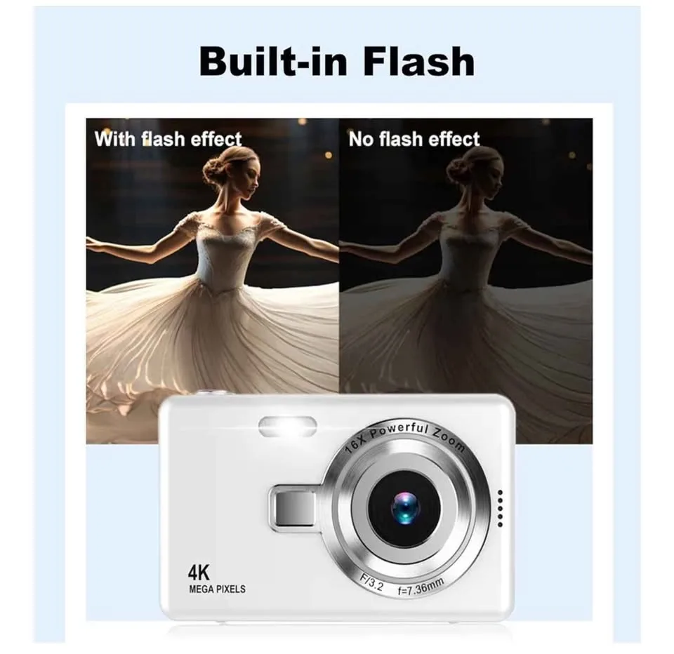 4K Digital Camera, Acbaeta Autofocus 50MP Vlogging Camera image indicator(4)