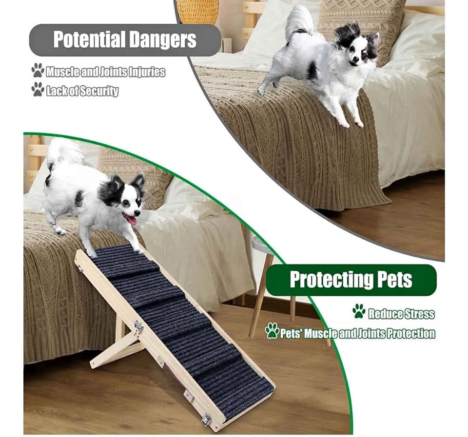 Adjustable Dog Ramp, Portable Folding Pet Ramp, 32" Long