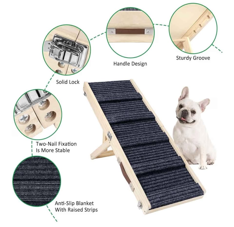 Adjustable Dog Ramp, Portable Folding Pet Ramp, 32" Long - photo 2