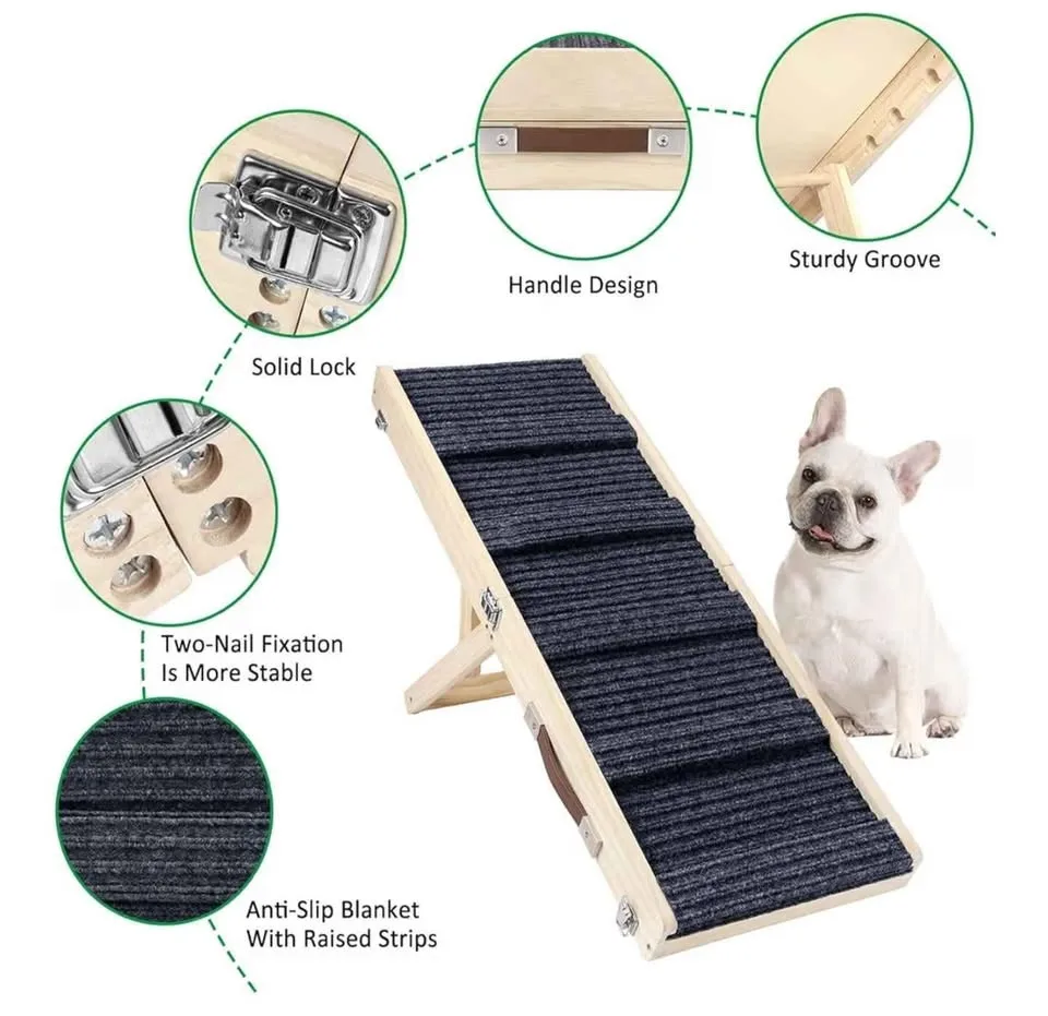 Adjustable Dog Ramp, Portable Folding Pet Ramp, 32" Long image indicator(2)