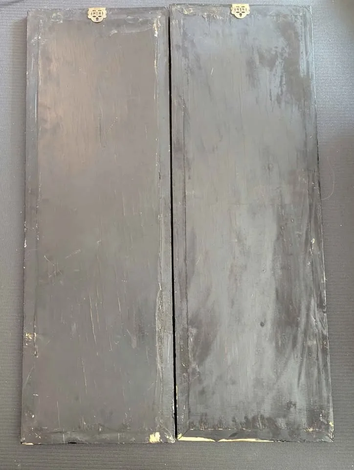 Beautiful Vintage Chinese Black Lacquer Wall Art Panels image indicator(4)