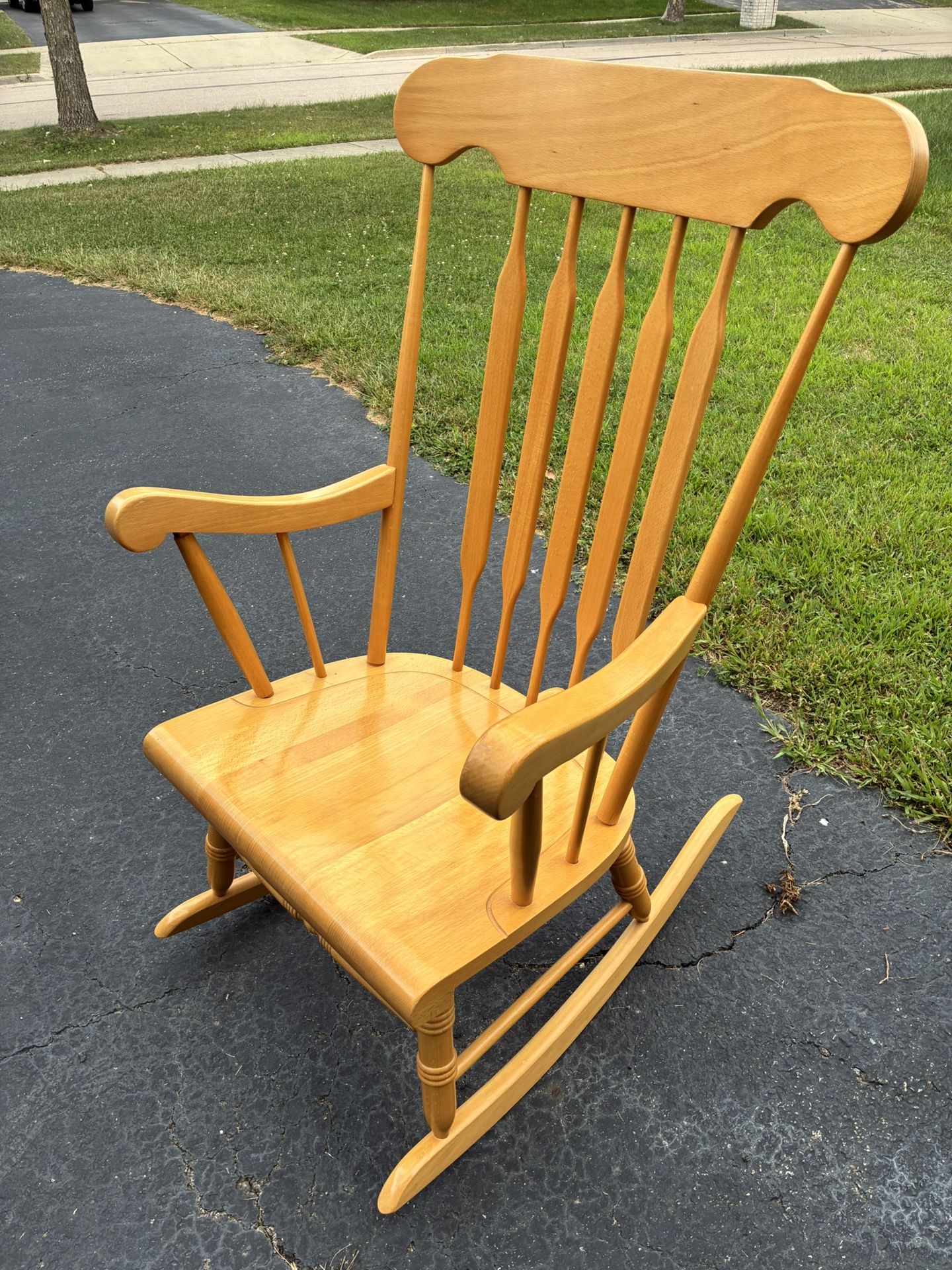 Light Maple Wooden Rocking Chair