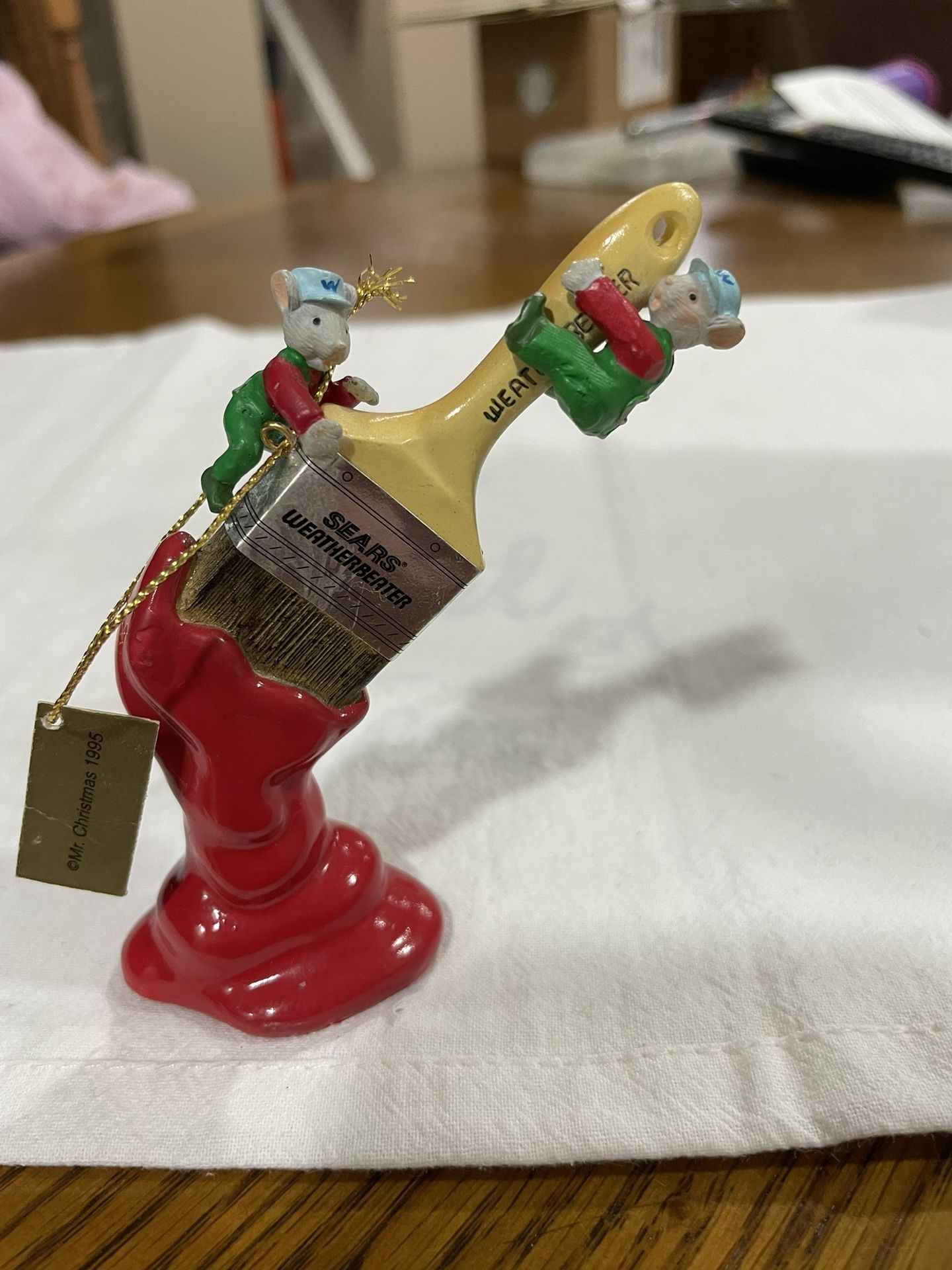 Sears Weatherbeater Paint Brush Mice Ornament - photo 2