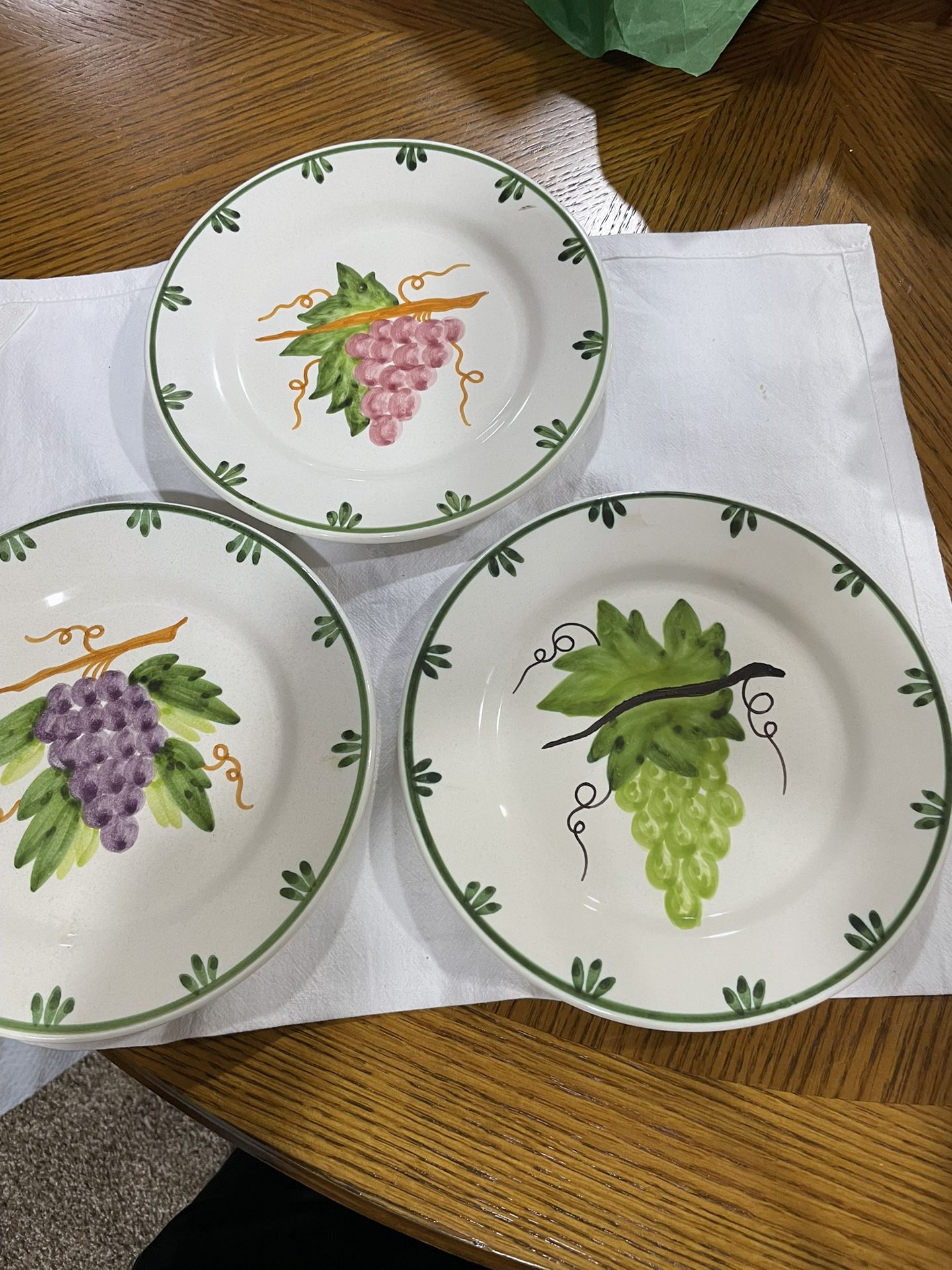 De Conimbrigo Set Of 3 Portugal Grapes Fruit Wall Plates - photo 2