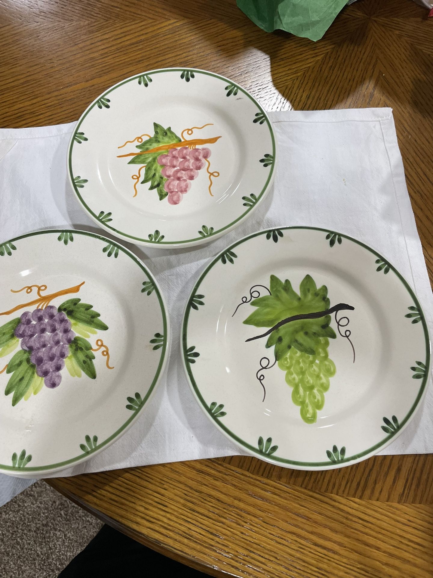 De Conimbrigo Set Of 3 Portugal Grapes Fruit Wall Plates - photo 3