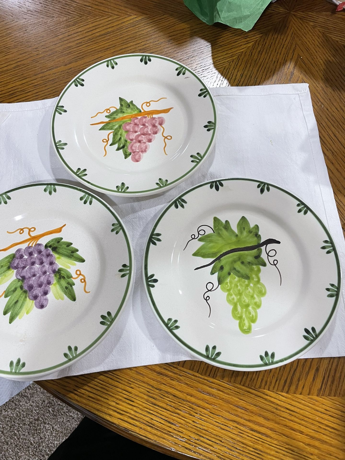 De Conimbrigo Set Of 3 Portugal Grapes Fruit Wall Plates - photo 4