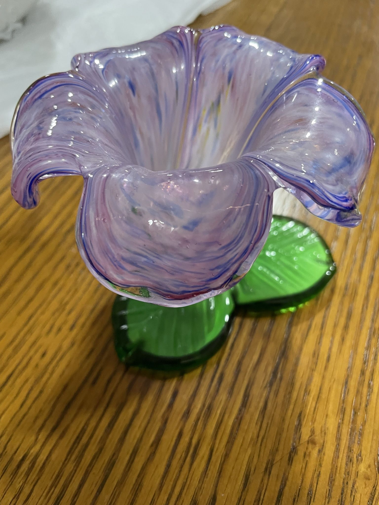 Hand Blown Purple Variegated Vase - photo 2