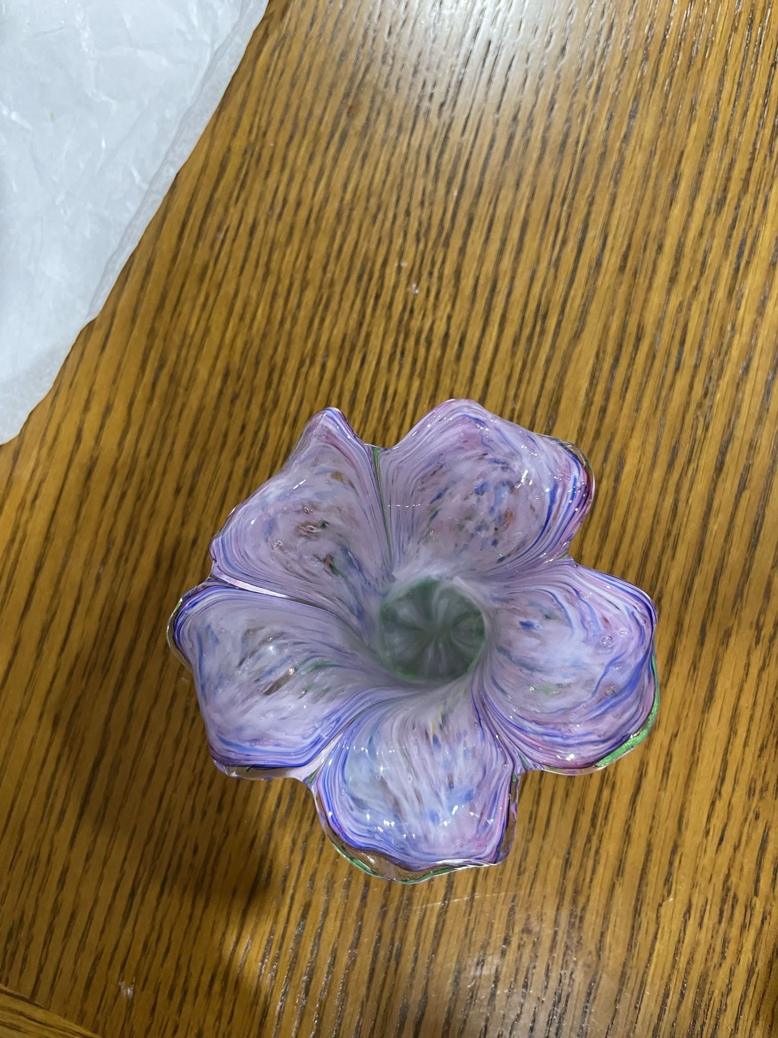 Hand Blown Purple Variegated Vase - photo 3