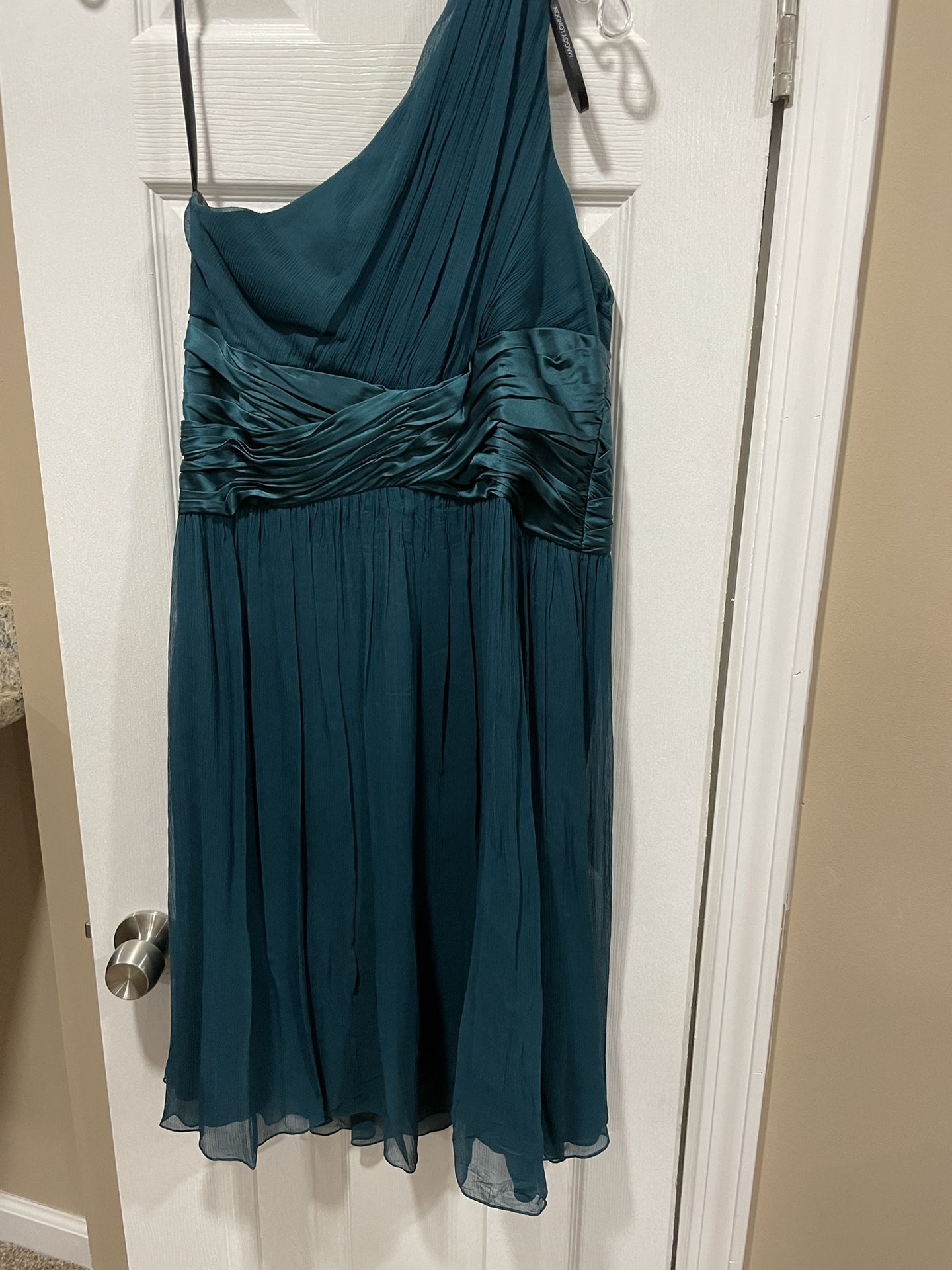 Teal One Shoulder Size 14 Short Prom Dress - photo 2