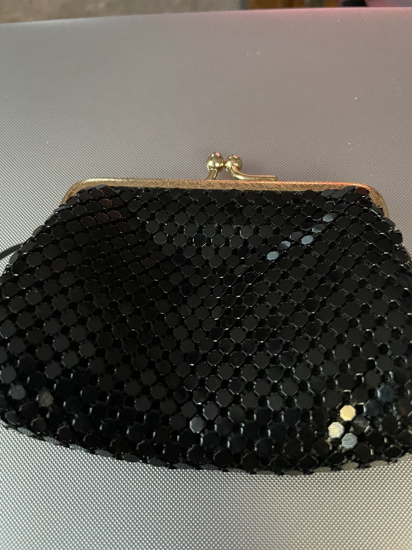Vintage Whiting & Davis Black Coin Purse