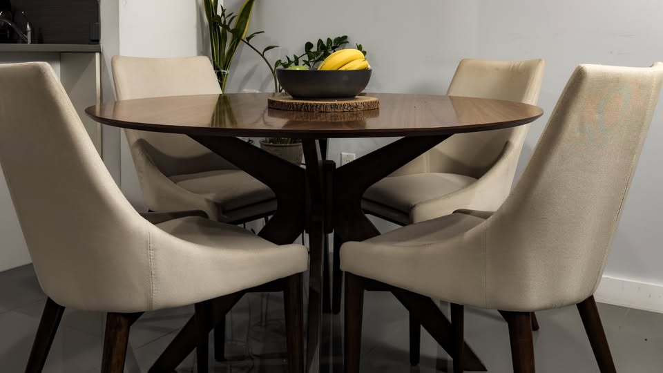 4 Cream Upholstered Dining Chairs – Comfortable & Neutral - photo 2