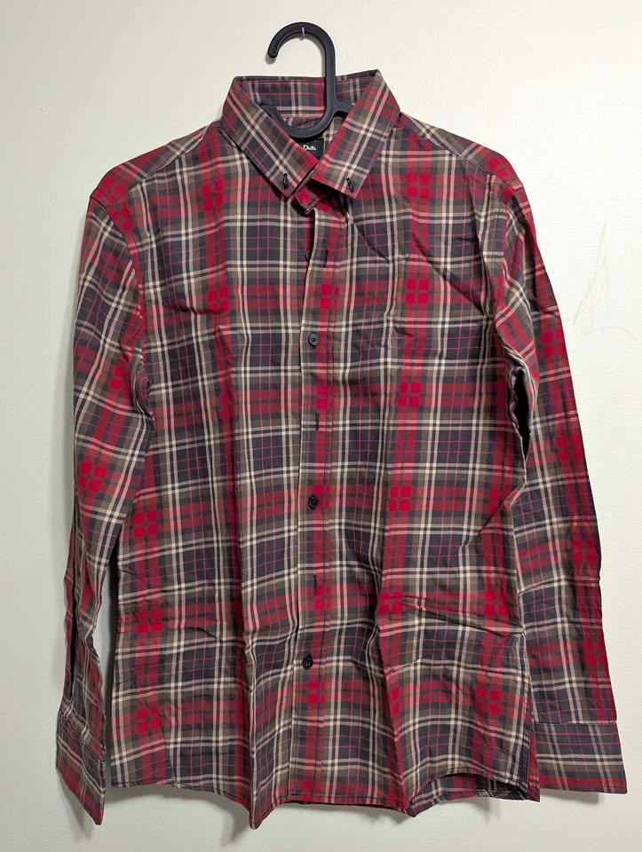 Men's Slim Fit Long Sleeve Flannel Shirt S-XS