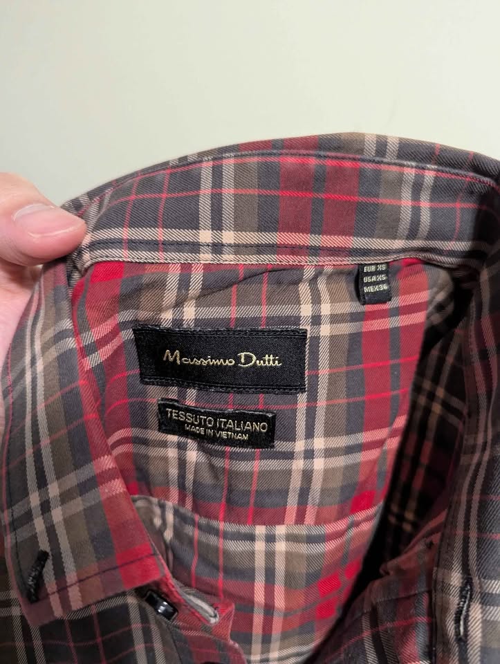 Men's Slim Fit Long Sleeve Flannel Shirt S-XS - photo 2