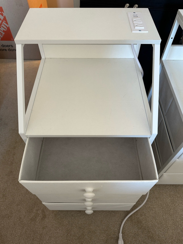 REAHOME Nightstand Set of 2, white Night Stands with Charging - photo 2