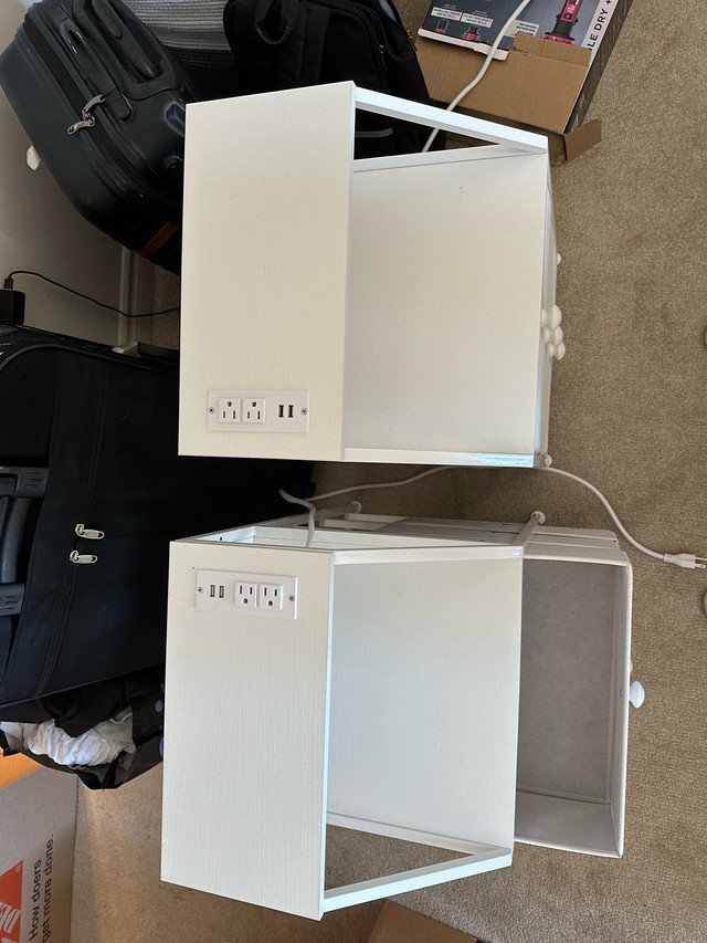 REAHOME Nightstand Set of 2, white Night Stands with Charging - photo 3