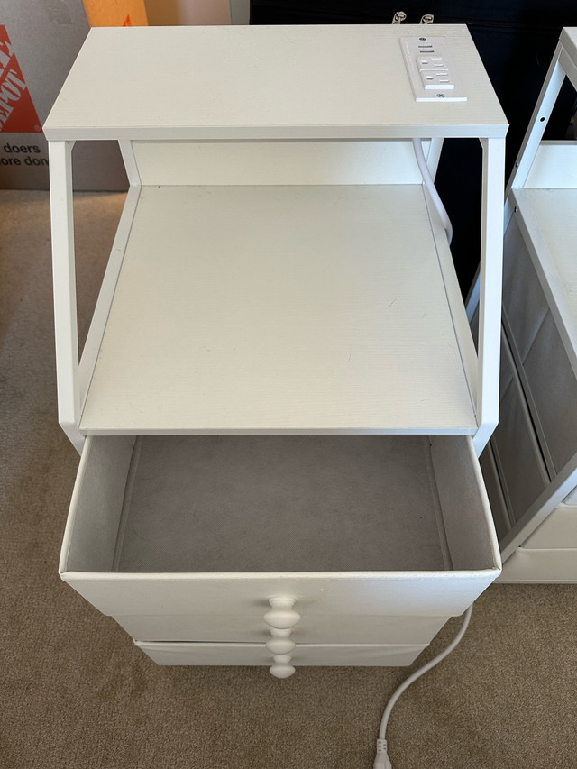 REAHOME Nightstand Set of 2, white Night Stands with Charging - photo 4
