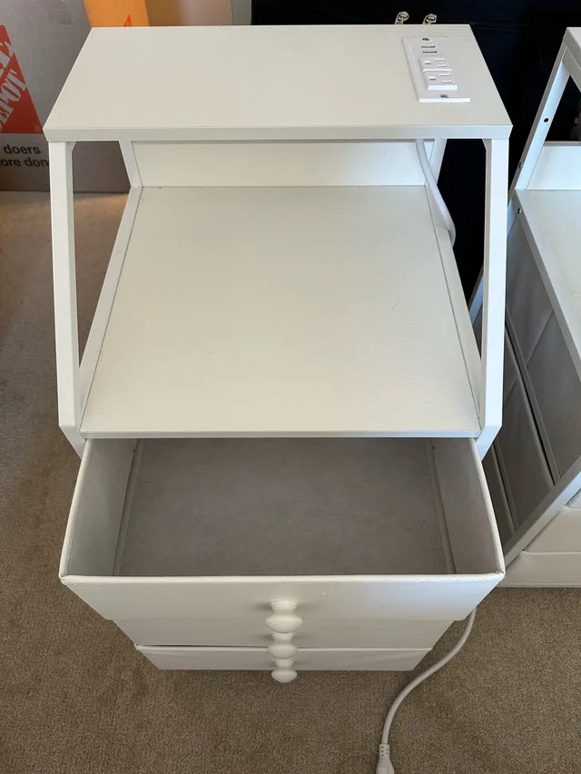 REAHOME Nightstand Set of 2, white Night Stands with Charging image indicator(4)