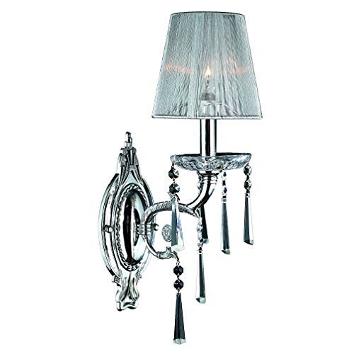 Crystal Wall Sconce with White String Shade