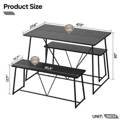 Bestier 47.5 inch Wood Dining Table Set for 4 - photo 2