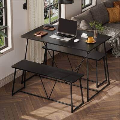 Bestier 47.5 inch Wood Dining Table Set for 4 - photo 4