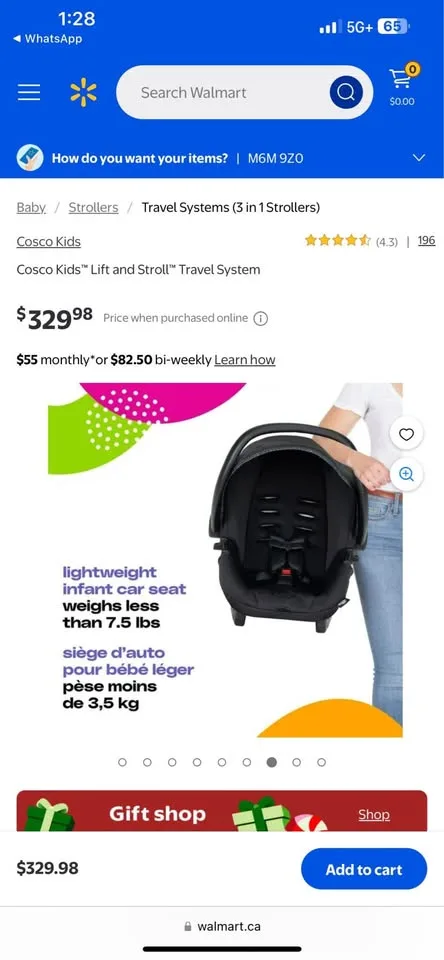 Cosco Kids™ Lift and Stroll™ Travel System image indicator(8)
