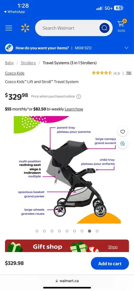 Cosco Kids™ Lift and Stroll™ Travel System image indicator(9)