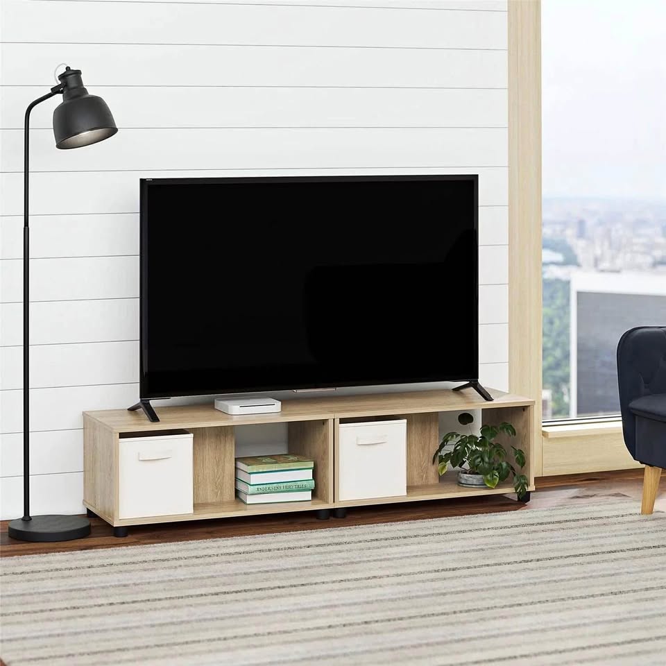 Mainstays TV Stand for TVs up to 70 inches, Natural