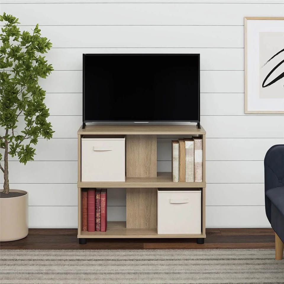 Mainstays TV Stand for TVs up to 70 inches, Natural - photo 3