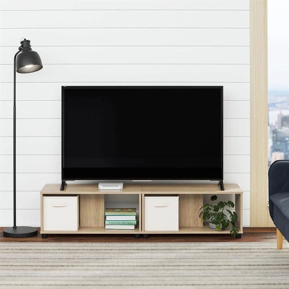 Mainstays TV Stand for TVs up to 70 inches, Natural - photo 5