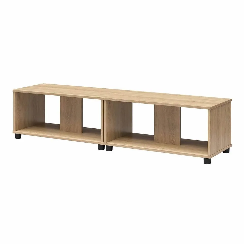 Mainstays TV Stand for TVs up to 70 inches, Natural image indicator(6)