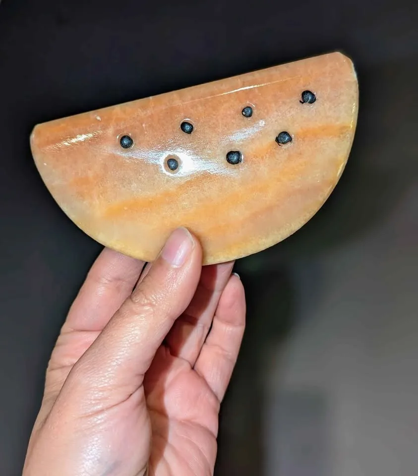 3 Stone Carved Fruit in wood bowl image indicator(3)