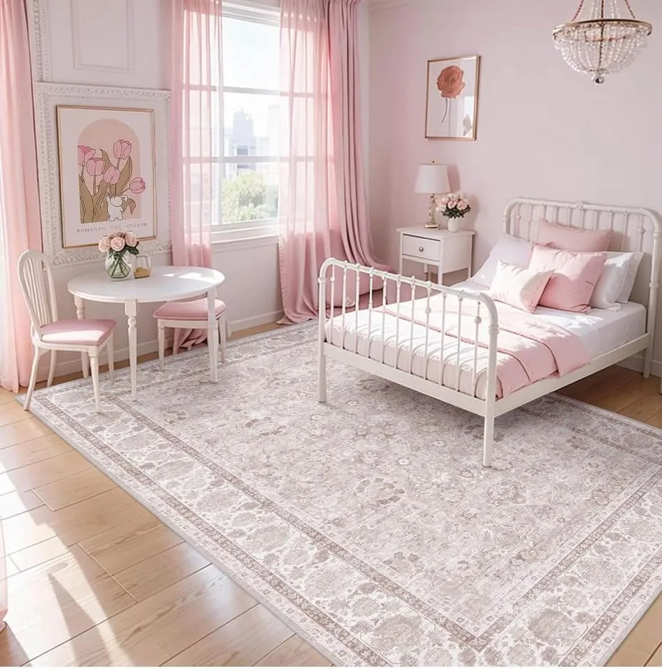 🌸🌸Brand New Pink Floral 5x8ft Rea Rug image indicator(6)