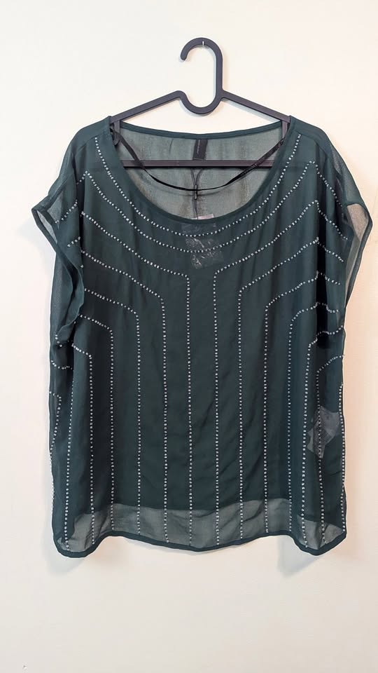 Vero Moda Green Blouse Top Sz L
