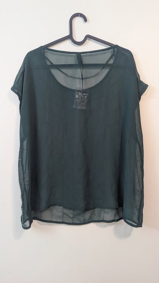 Vero Moda Green Blouse Top Sz L - photo 2