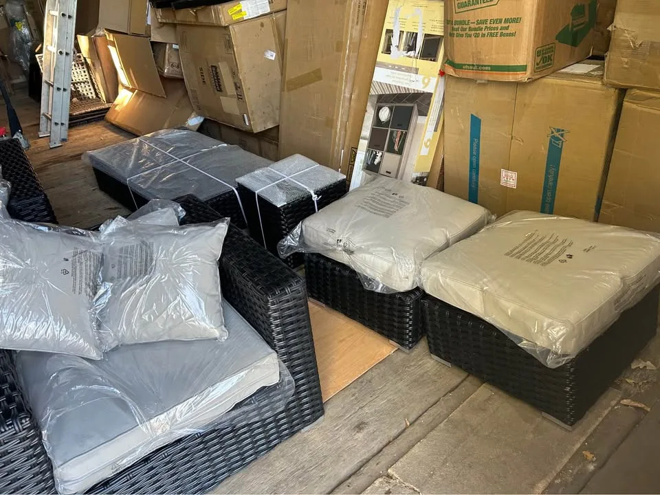 9-Person Wicker Patio Sectional Sofa Set with Cushions image indicator(6)